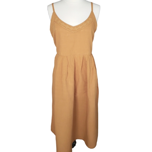 Cost Plus World Market Dresses & Skirts - World Market Gold Linen Blend  Bohemian Tank Dress sz M